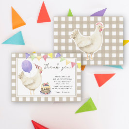 Tarjeta De Agradecimiento Cumpleaños de Little Cute Chick gracias
