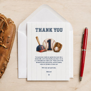 Tarjeta De Agradecimiento Cumpleaños de Little Rookie 1er año Béisbol
