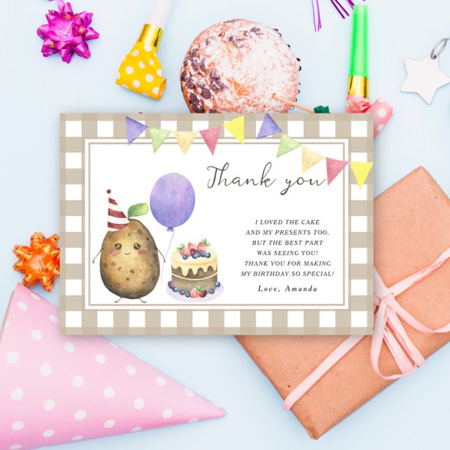 Tarjeta De Agradecimiento Cumpleaños de Little Sweet Potato gracias (Subido por el creador)