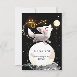 Tarjeta De Agradecimiento Cumpleaños de Lobo Mágico Personalizado