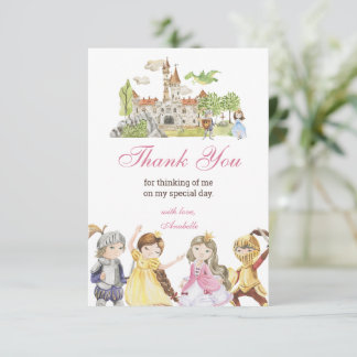 Tarjeta De Agradecimiento Cumpleaños de los Caballeros y Princesas