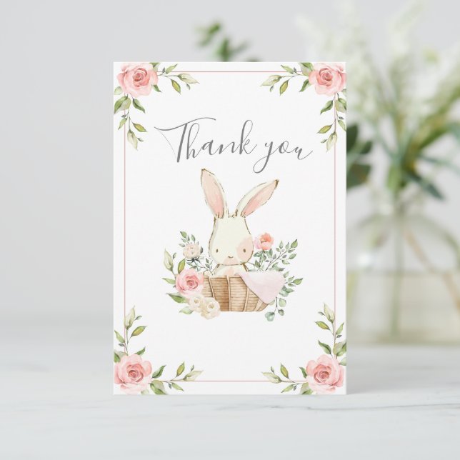 Tarjeta De Agradecimiento Cumpleaños de los Chicas Conejitos (Anverso de pie)