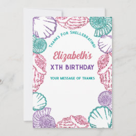 Tarjeta De Agradecimiento Cumpleaños de los Chicas de las conchas marinas