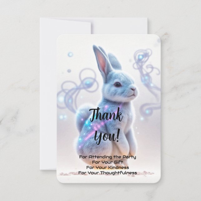 Tarjeta De Agradecimiento Cumpleaños de los conejitos azules de Galaxy para  (Anverso)