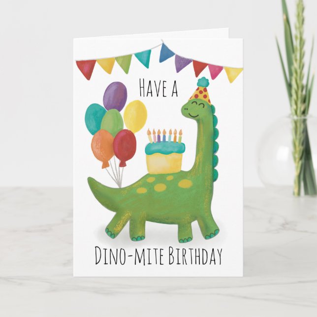 Tarjeta De Agradecimiento Cumpleaños de los Dinosaurios Cute (Anverso)