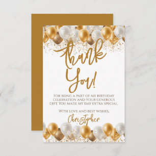 Tarjeta De Agradecimiento Cumpleaños de los Globos de Oro