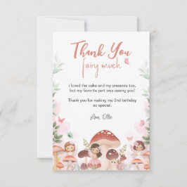 Tarjeta De Agradecimiento Cumpleaños de los Hados, Bosque de Jardín Whimsica