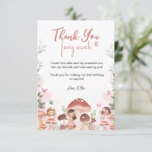 Tarjeta De Agradecimiento Cumpleaños de los Hados, Bosque de Jardín Whimsica