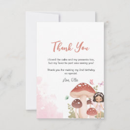 Tarjeta De Agradecimiento Cumpleaños de los Hados, Bosque de Jardín Whimsica