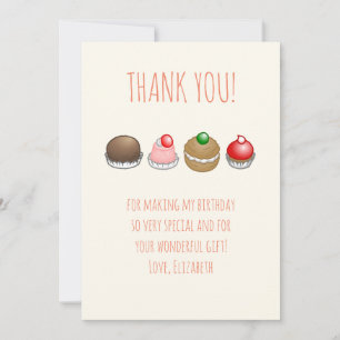 Tarjeta De Agradecimiento Cumpleaños de los pasteles pequeños