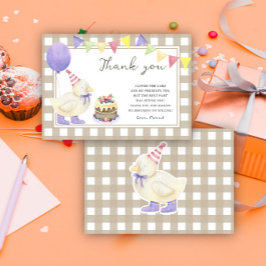 Tarjeta De Agradecimiento Cumpleaños de Lucky Duckling gracias