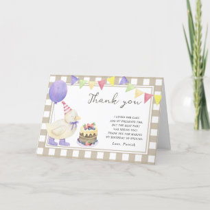 Tarjeta De Agradecimiento Cumpleaños de Lucky Duckling gracias