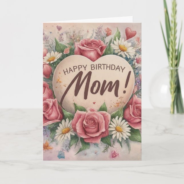 Tarjeta De Agradecimiento Cumpleaños de mamá (Anverso)