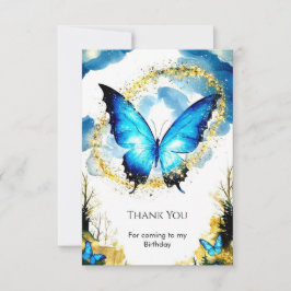 Tarjeta De Agradecimiento Cumpleaños de Mariposa Boho Pastel
