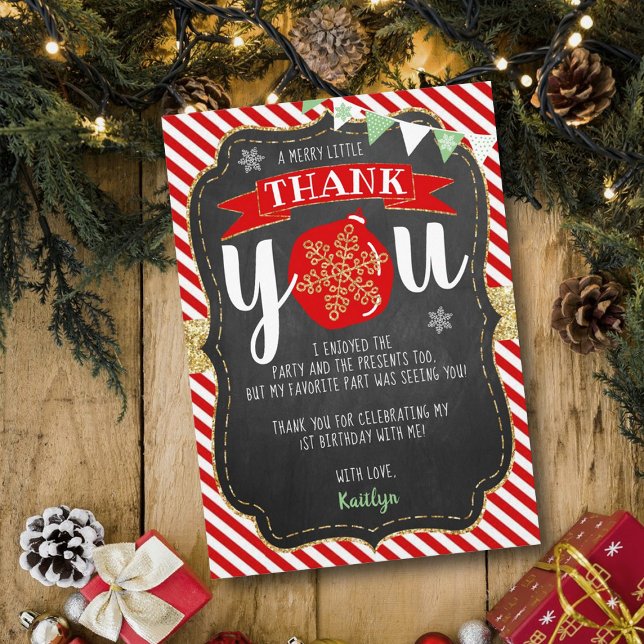 Tarjeta De Agradecimiento Cumpleaños de Merry Little Navidades (Subido por el creador)
