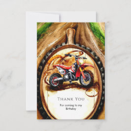 Tarjeta De Agradecimiento Cumpleaños de Motocicleta Mágica Colorida