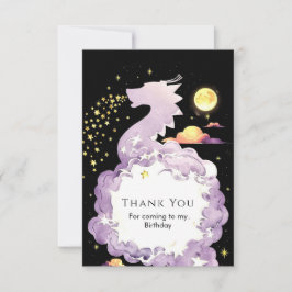 Tarjeta De Agradecimiento Cumpleaños de Mystical Boho Dragon