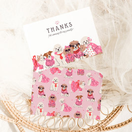 Tarjeta De Agradecimiento Cumpleaños de niñas Pink Puppy Pawty 