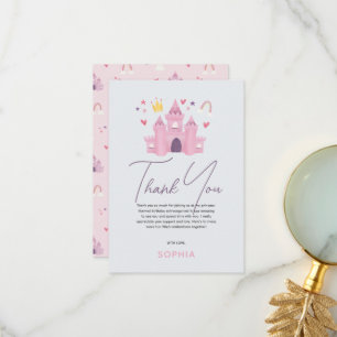 Tarjeta De Agradecimiento Cumpleaños de niñas princesa rosa linda
