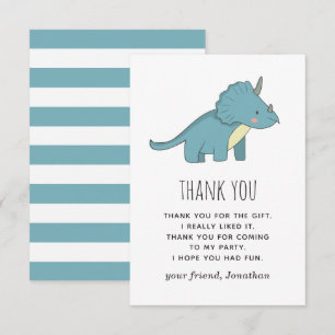 Tarjeta De Agradecimiento Cumpleaños de Niño Dinosaurio Niños Lindos Dino
