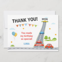 Cumpleaños de niños con coches de carreras