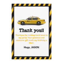 Cumpleaños de niños de la ciudad en taxi amarillo