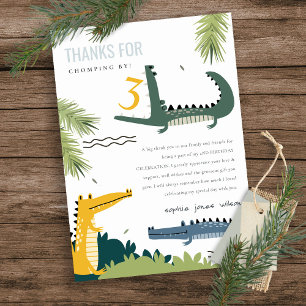 Tarjeta De Agradecimiento Cumpleaños de niños de todas las edades Lagarto Mo
