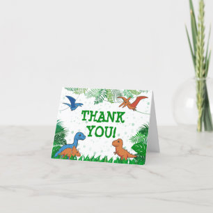 Tarjeta De Agradecimiento Cumpleaños de niños dinosaurios Dino Trex Niño Jur