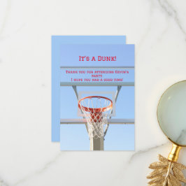 Tarjeta De Agradecimiento Cumpleaños de niños Fiesta Aro de Baloncesto Cielo