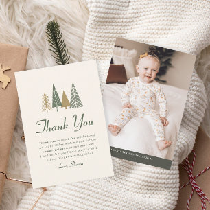 Tarjeta De Agradecimiento Cumpleaños de niños foto de invierno