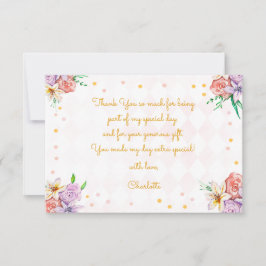 Tarjeta De Agradecimiento Cumpleaños de niños té