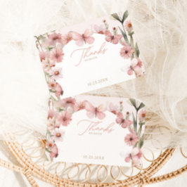 Tarjeta De Agradecimiento Cumpleaños de nuestros Chicas rosados de mariposa