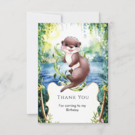 Tarjeta De Agradecimiento Cumpleaños de Nutria Simple y Tranquila