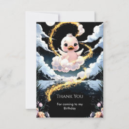 Tarjeta De Agradecimiento Cumpleaños de Pato Adorable