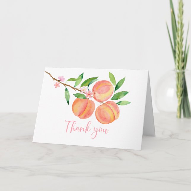 Tarjeta De Agradecimiento Cumpleaños de Peach Blossom (Anverso)