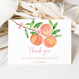 Tarjeta De Agradecimiento Cumpleaños de Peach Blossom