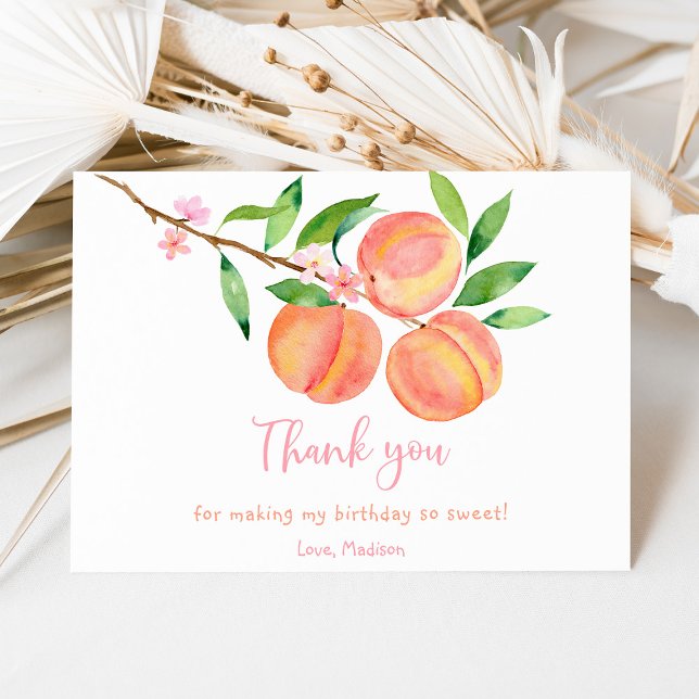 Tarjeta De Agradecimiento Cumpleaños de Peach Blossom (Subido por el creador)