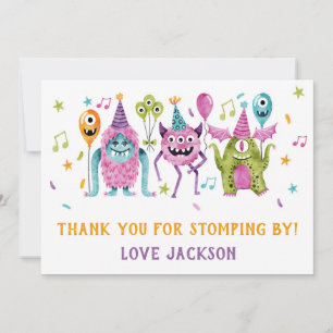 Tarjeta De Agradecimiento Cumpleaños de pequeño monstruo