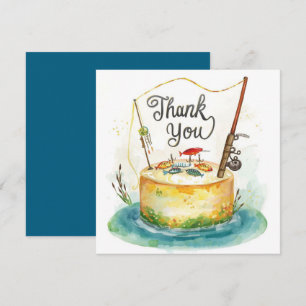 Tarjeta De Agradecimiento Cumpleaños de pesca con gancho de diversión
