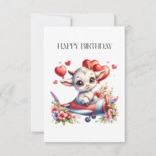 Tarjeta De Agradecimiento Cumpleaños de Piloto de Cabra