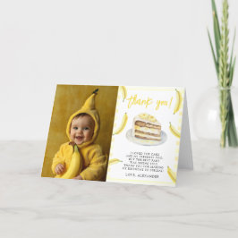 Tarjeta De Agradecimiento Cumpleaños de plátanos con acuarela, agradecimient