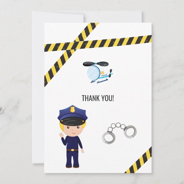 Tarjeta De Agradecimiento Cumpleaños de policía (Anverso)