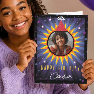 Tarjeta De Agradecimiento Cumpleaños de primo fotos personalizadas Celestial