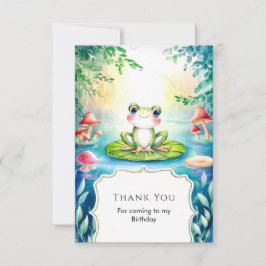 Tarjeta De Agradecimiento Cumpleaños de Rana Mágica con Acuarela