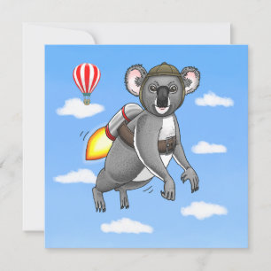 Tarjeta De Agradecimiento Cumpleaños de Rocket Koala