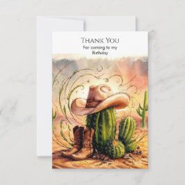 Tarjeta De Agradecimiento Cumpleaños de Rodeo Cowboy Encantado