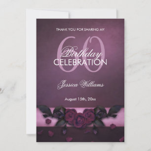 Tarjeta De Agradecimiento Cumpleaños de Rosas y Pétalos Góticos Románticos