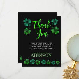 Tarjeta De Agradecimiento Cumpleaños de San Patricio Lets fiesta shamrock