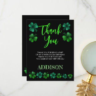 Tarjeta De Agradecimiento Cumpleaños de San Patricio Lets fiesta shamrock