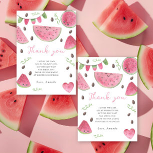 Tarjeta De Agradecimiento Cumpleaños de sandías con acuarela gracias